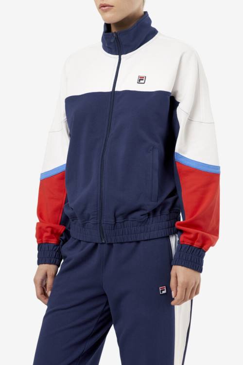 Navy Women's Fila Makayla Track Jackets | Fila742NV