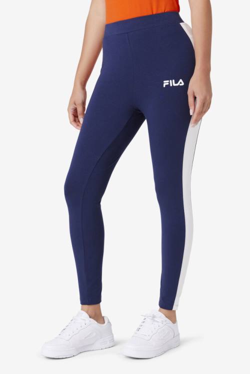 Navy Women's Fila Mercy Leggings | Fila761BP