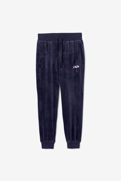 Navy Women\'s Fila Zura Velour Jogger Pants | Fila483XA