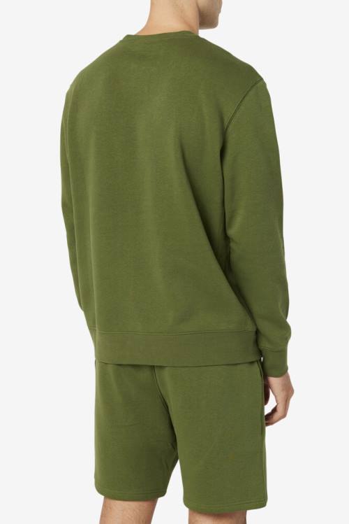 Olive Men's Fila Garran Crew Sweatshirts | Fila420WO