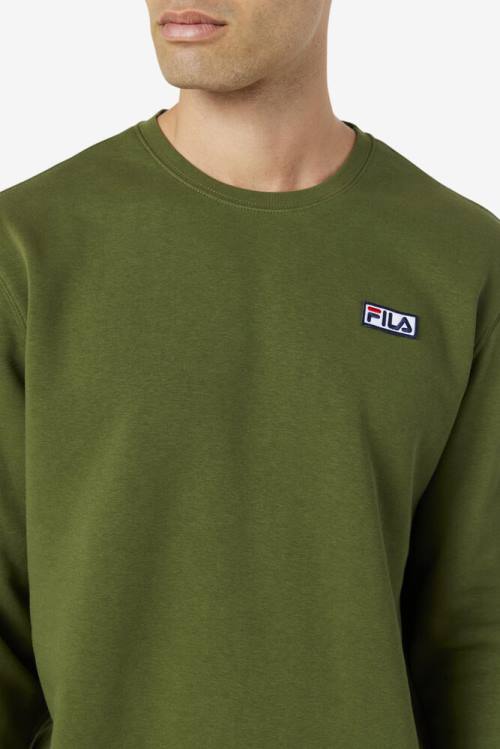 Olive Men's Fila Garran Crew Sweatshirts | Fila420WO