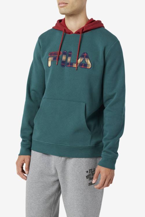 Olive Men's Fila Harnoop Hoodie | Fila761AO