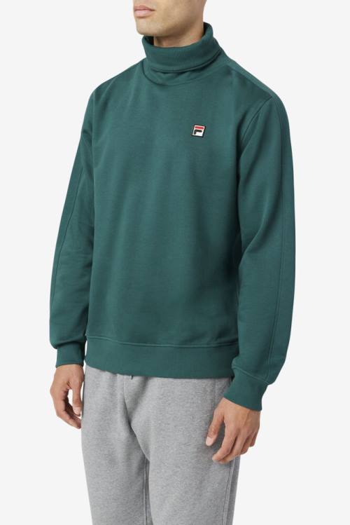 Olive Men's Fila Noah Fleece Turtleneck Sweatshirts | Fila642ZC