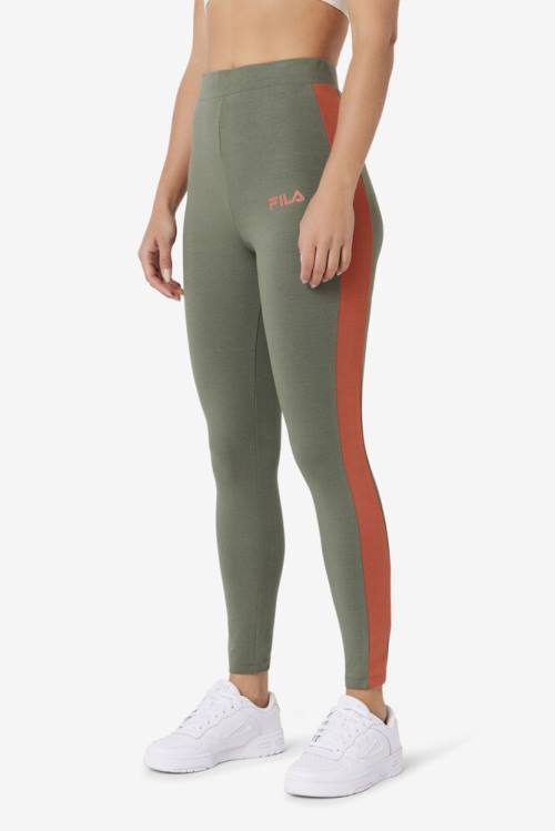 Olive Women's Fila Mercy Leggings | Fila647SO