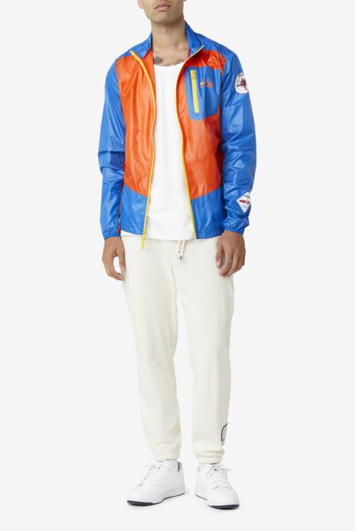 Orange / Blue / Lemon Men's Fila Pinnacle Jackets | Fila703IB