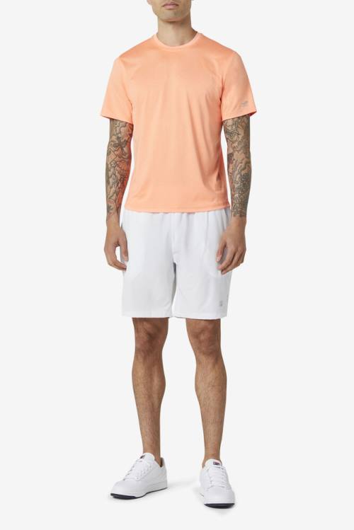 Orange Men's Fila Pickleball Scallop Hem Crew T Shirts | Fila192VK