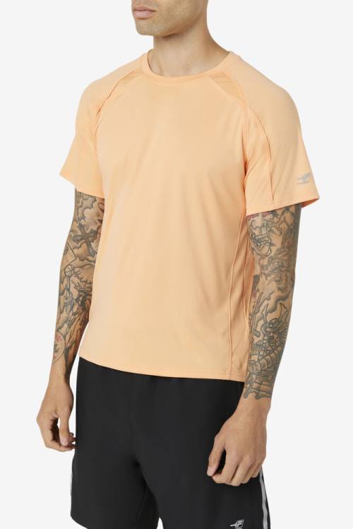 Orange Men's Fila Pickleball Sleeve Crew T Shirts | Fila718UX