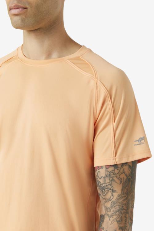 Orange Men's Fila Pickleball Sleeve Crew T Shirts | Fila718UX