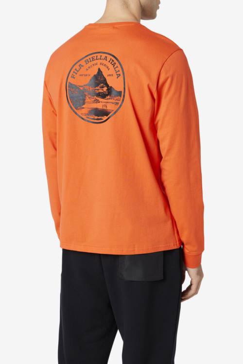 Orange Men's Fila Rappel Long Sleeve Tee T Shirts | Fila907EV