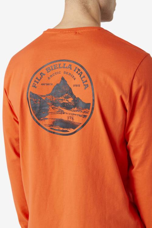 Orange Men's Fila Rappel Long Sleeve Tee T Shirts | Fila907EV