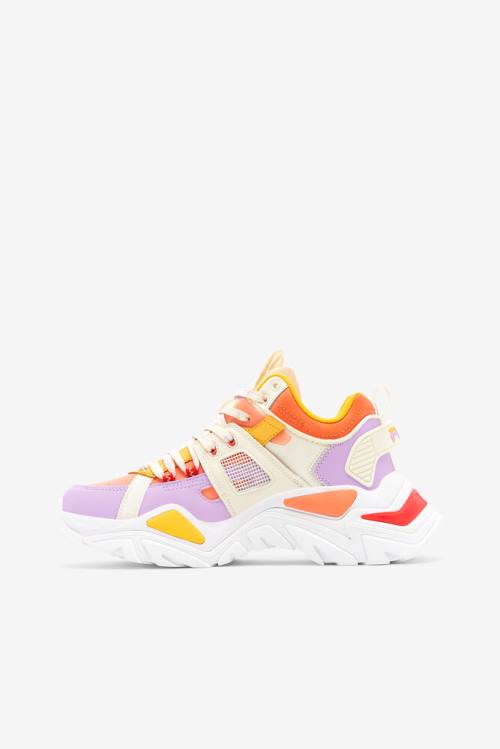 Orange Women's Fila Cage Mid Mixed Media Sneakers | Fila586GT