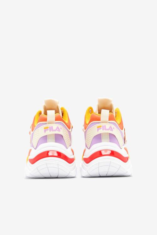 Orange Women's Fila Cage Mid Mixed Media Sneakers | Fila586GT