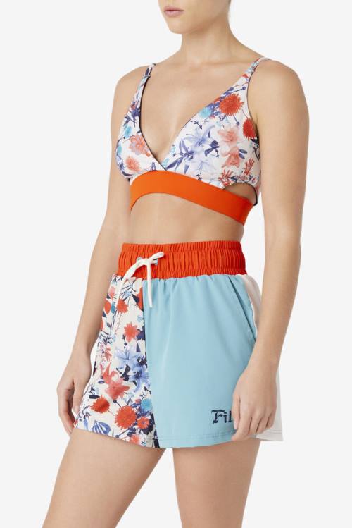 Orange Women's Fila Charlee Bra Sports Tops | Fila095ZN