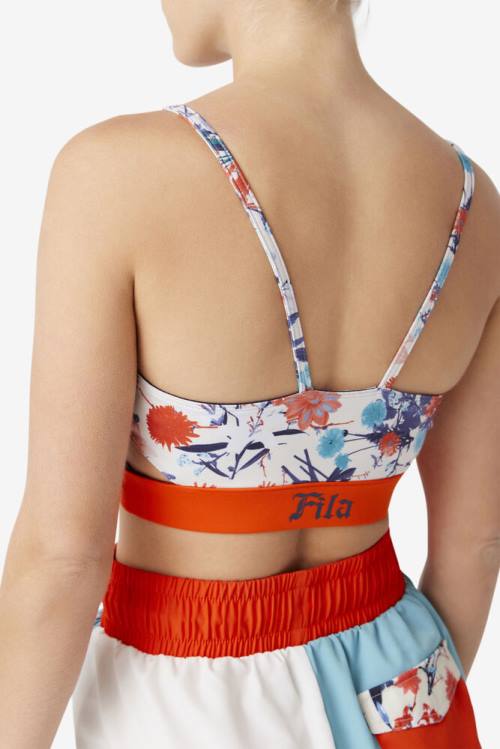 Orange Women's Fila Charlee Bra Sports Tops | Fila095ZN