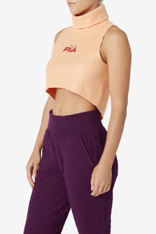 Orange Women's Fila Eliana Cropped Neck Warmer T Shirts | Fila315IX