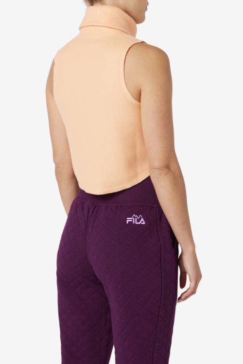 Orange Women's Fila Eliana Cropped Neck Warmer T Shirts | Fila315IX