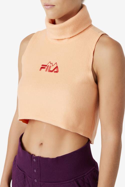 Orange Women's Fila Eliana Cropped Neck Warmer T Shirts | Fila315IX