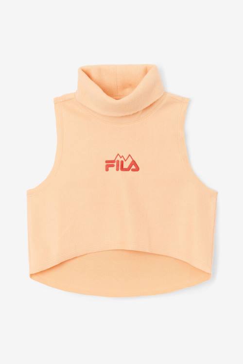 Orange Women\'s Fila Eliana Cropped Neck Warmer T Shirts | Fila315IX