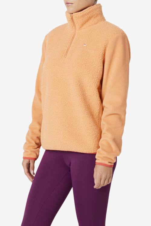 Orange Women's Fila Meadow Quarter Zip Pullover Sweatshirts | Fila824SU