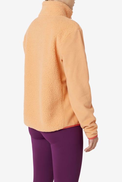 Orange Women's Fila Meadow Quarter Zip Pullover Sweatshirts | Fila824SU