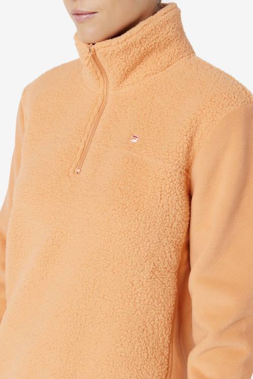 Orange Women's Fila Meadow Quarter Zip Pullover Sweatshirts | Fila824SU