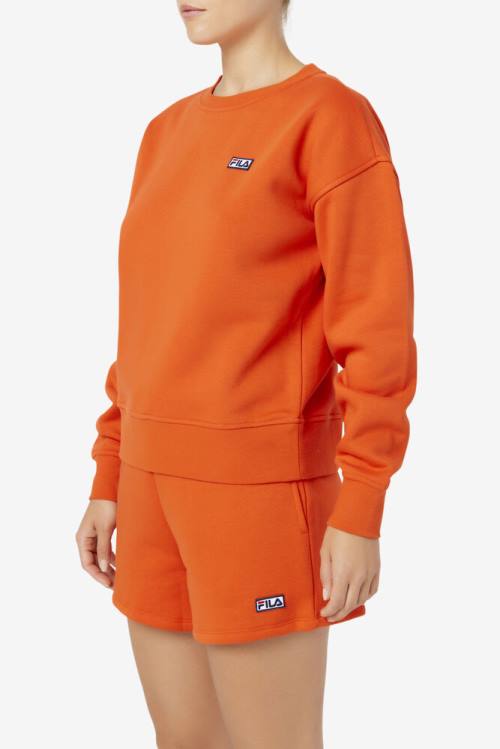 Orange Women's Fila Stina Crew Sweatshirts | Fila570VG