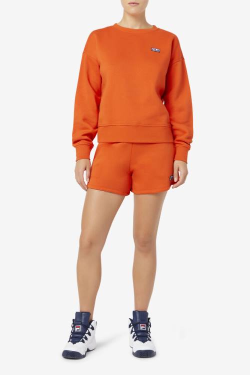 Orange Women's Fila Stina Crew Sweatshirts | Fila570VG