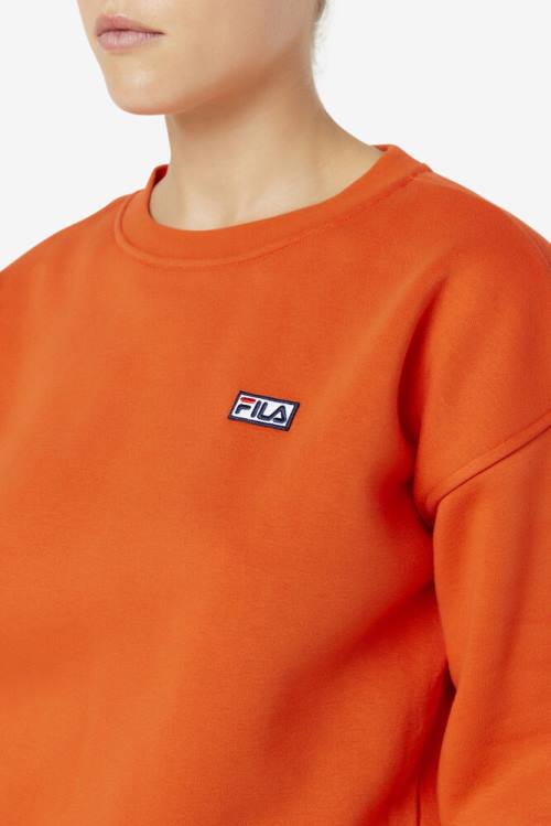 Orange Women's Fila Stina Crew Sweatshirts | Fila570VG