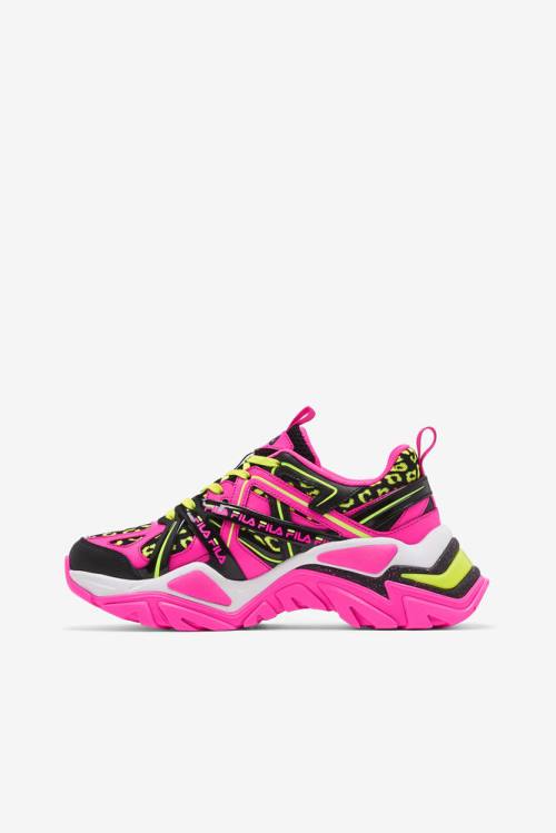 Pink / Black / White Women's Fila Electrove 2 Sneakers | Fila437ZM