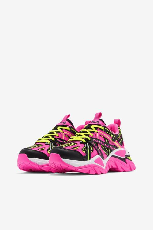 Pink / Black / White Women's Fila Electrove 2 Sneakers | Fila437ZM