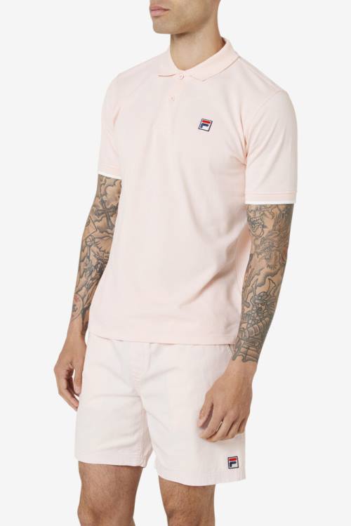 Pink Men's Fila Custom Polo | Fila569PB