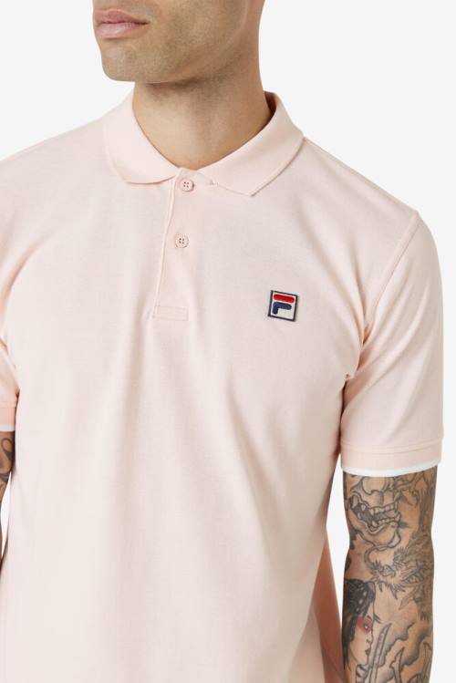 Pink Men's Fila Custom Polo | Fila569PB