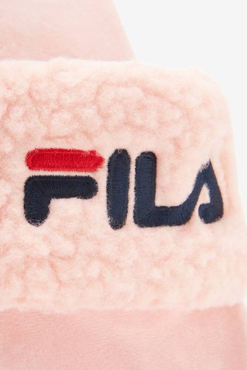 Pink / Navy / Red Women's Fila Fuzzy Drifter Slides | Fila482RX