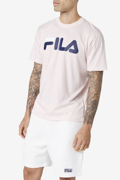 Pink / Navy / White Men's Fila Eagle Tee T Shirts | Fila689AF