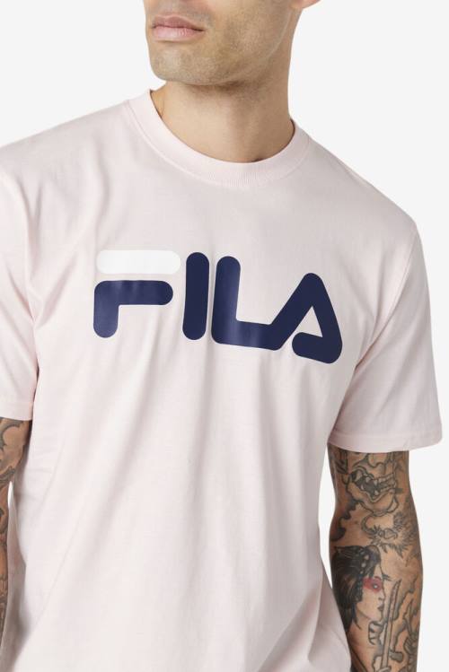 Pink / Navy / White Men's Fila Eagle Tee T Shirts | Fila689AF