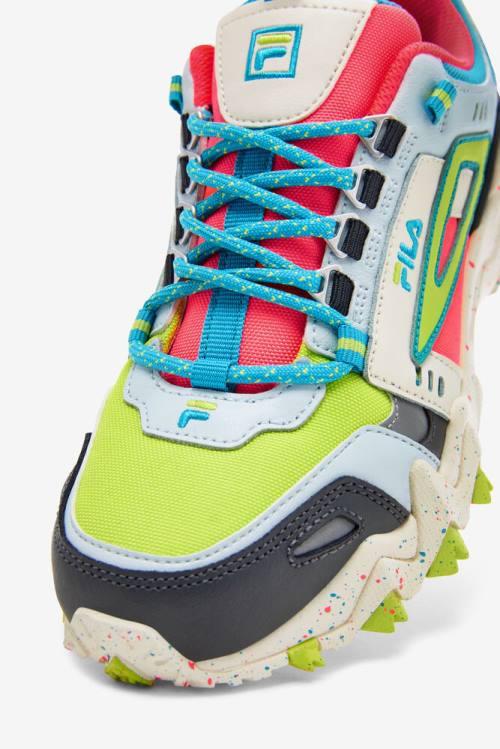 Pink / Silver / Light Green Women's Fila Oakmont TR Sneakers | Fila743YR