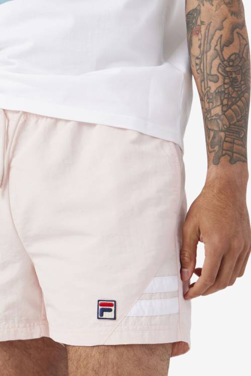 Pink / White Men's Fila Vantage Swim Shorts | Fila675EF