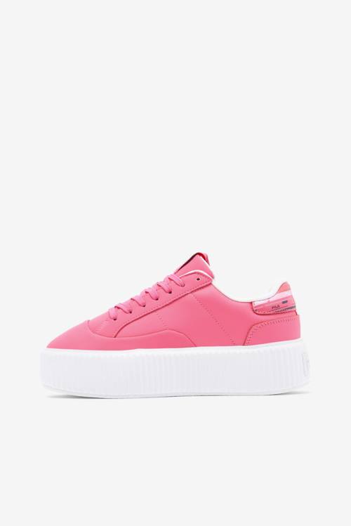 Pink / White / Pink Women's Fila Sandblast Oversole Rolando Sneakers | Fila690RN