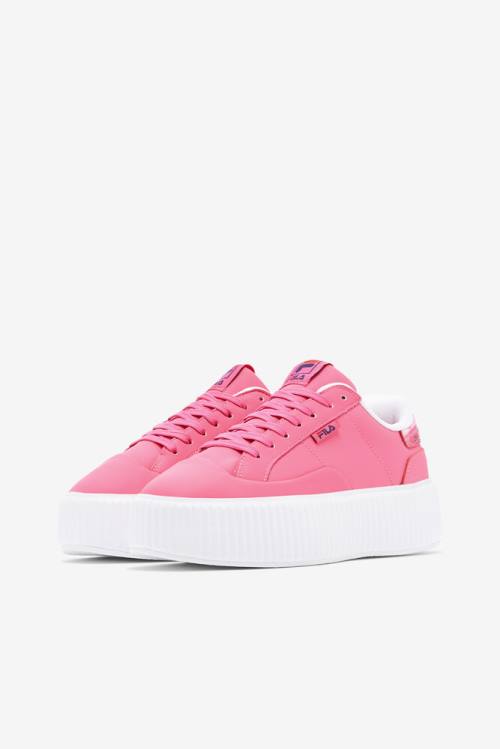 Pink / White / Pink Women's Fila Sandblast Oversole Rolando Sneakers | Fila690RN