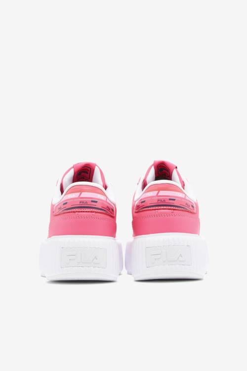 Pink / White / Pink Women's Fila Sandblast Oversole Rolando Sneakers | Fila690RN