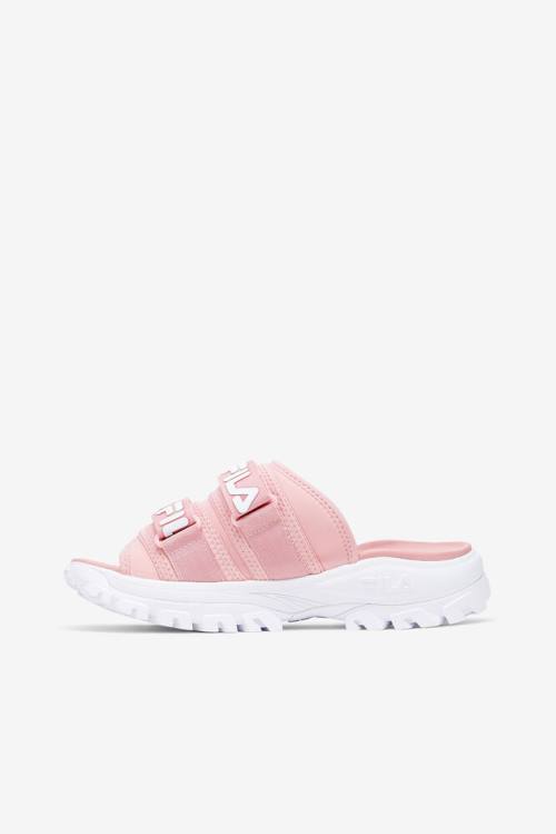 Pink / White Women's Fila Outdoor Slides | Fila256JR