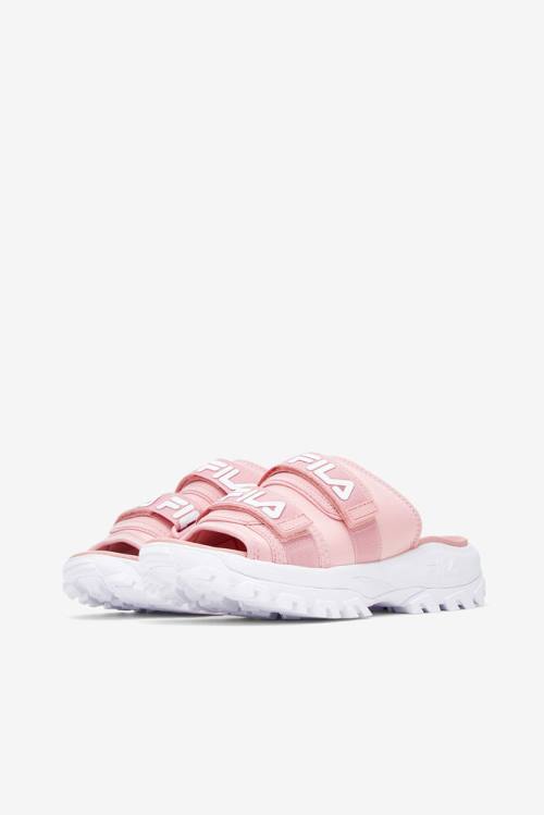 Pink / White Women's Fila Outdoor Slides | Fila256JR