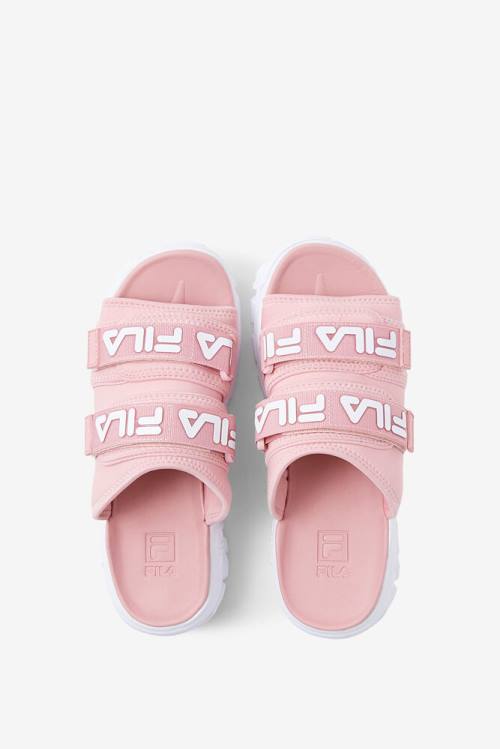 Pink / White Women's Fila Outdoor Slides | Fila256JR