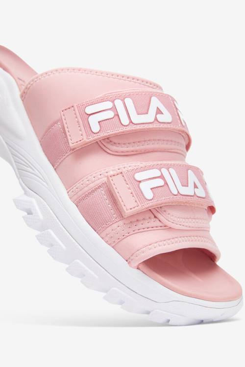 Pink / White Women's Fila Outdoor Slides | Fila256JR