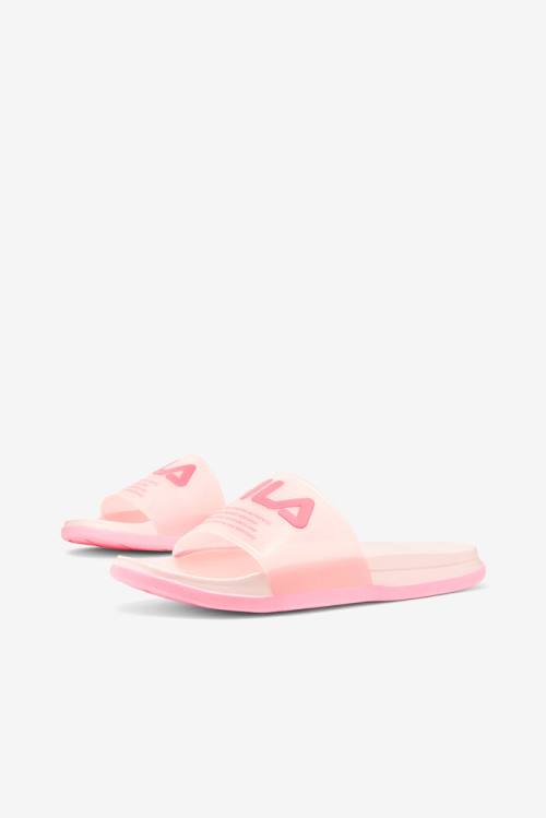 Pink Women's Fila Drifter Luxe Clear Slides | Fila837EZ