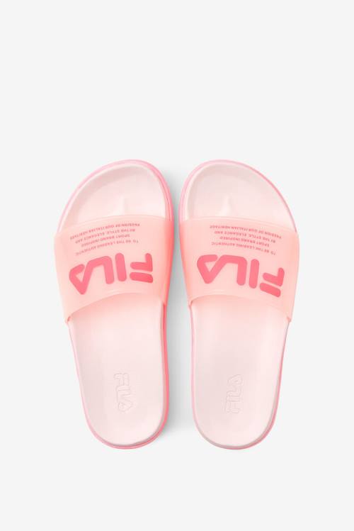 Pink Women's Fila Drifter Luxe Clear Slides | Fila837EZ