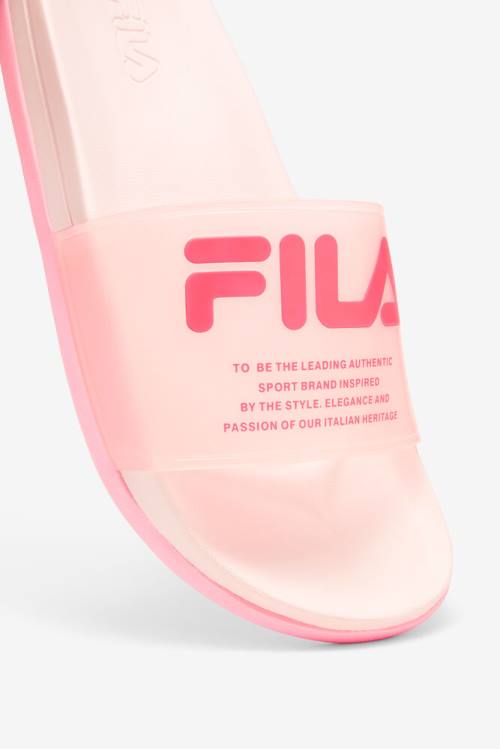 Pink Women's Fila Drifter Luxe Clear Slides | Fila837EZ