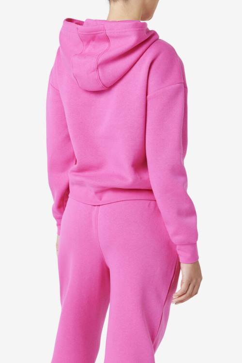 Pink Women's Fila Marina Hoodie | Fila075UV