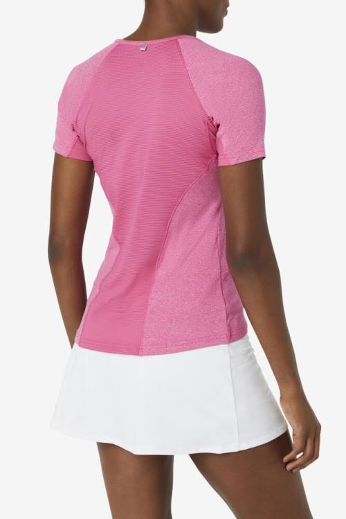 Pink Women's Fila Pickleball Sleeve Top T Shirts | Fila364OC