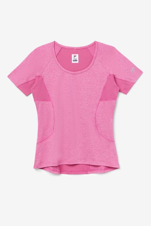 Pink Women\'s Fila Pickleball Sleeve Top T Shirts | Fila364OC